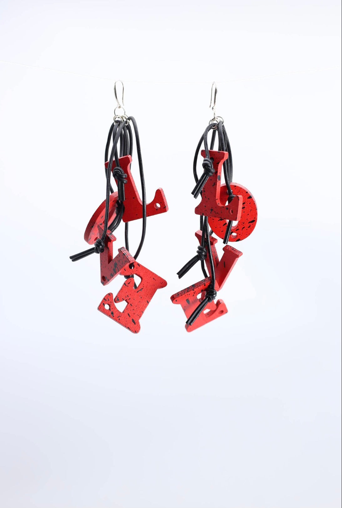 Big Love Leatherette Earrings - Red