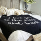 Love You To The Moon and Back Throw - Black