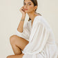 Off White Cotton Shirt Dress