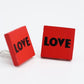 Clip on - Love Hope Earrings -Red
