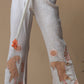 White Embroidered Pants