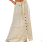 Natural Skirt with Gold Print