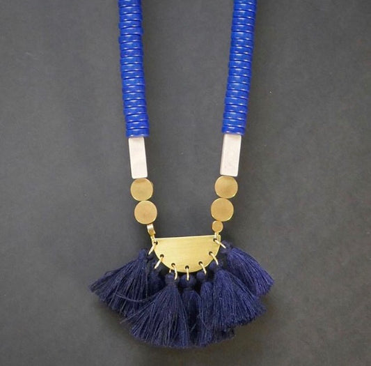 Blue Tassel Necklace