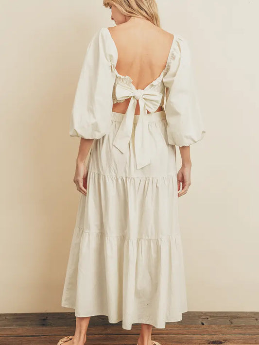 Ivory Tiered Maxi Dress