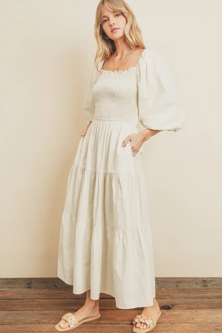 Ivory Tiered Maxi Dress