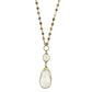 Sunrise Jasper Necklace with Crystal Teardrop
